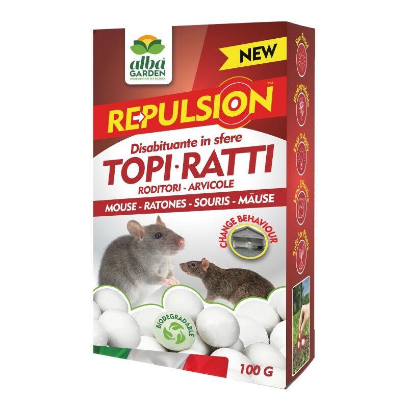 Disabituante Topi e Ratti Repellente in Sfere di Cellulosa Barriera Vegetale Olfattiva Anti Roditori Dissuasore Naturale Topi x 100 g