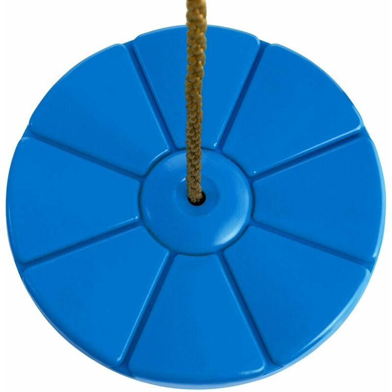 Seggiolino a disco per altalena in plastica con corde per arrampicata -Blu