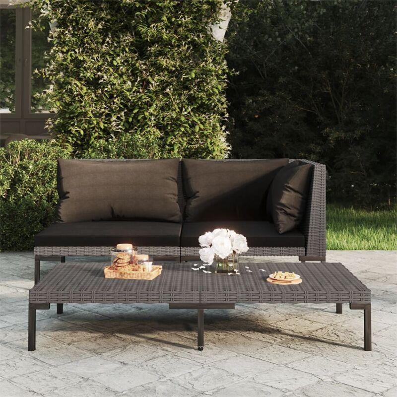 Divano da Giardino - Sofa da Giardino Mobile da Giardino con Cuscini in Polyrattan Mezzo Tondo BV734016 Bonnevie