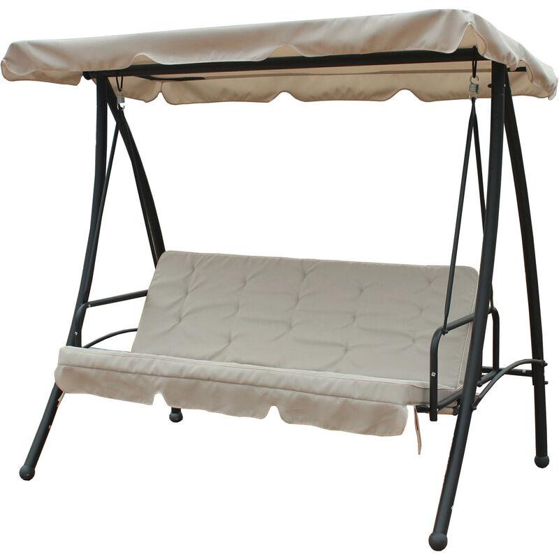 Dondolo Letto Da Giardino In Metallo 3 Posti Havana Top Bianco - Manieri Dondolo Letto Da Giardino In Metallo 3 Posti Havana Top Bianco - Manieri