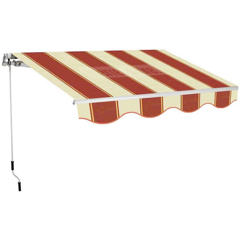 Eco Tenda Da Sole Barra Quadra Manuale 400X300 Bordeaux Crema - SAN GIORGIO Eco Tenda Da Sole Barra Quadra Manuale 400X300 Bordeaux Crema - SAN GIORGIO