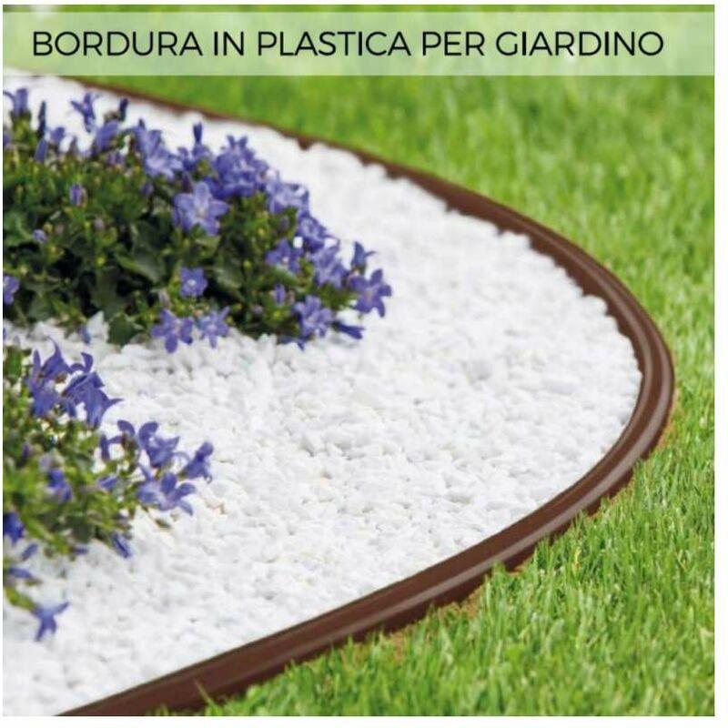 bordura in plastica marrone per giardino e aiuole - 6 m