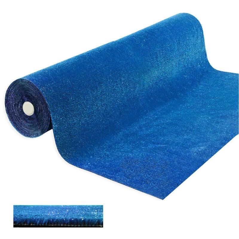 Erba Sintetica Blu 7 mm Decorativa Casa Negozio Giardino Tappeto Prato Sintetico Manto Erboso - 2x15 Mt