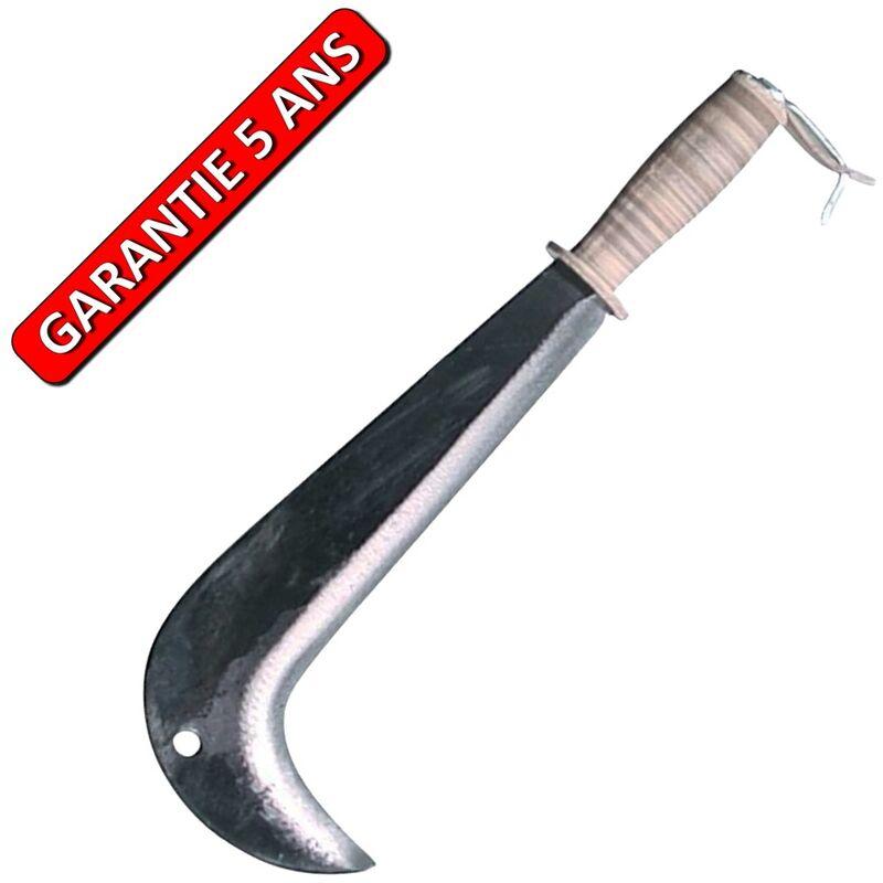 Falce italiana, manico in cuoio naturale, attrezzo ideale per staccare la legna Outils Perrin