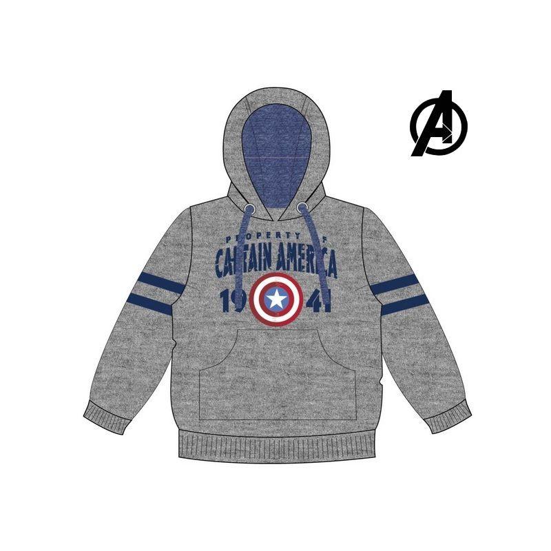 Felpa con Cappuccio Unisex 74133 Grigio 12 anni 12 anni - The Avengers