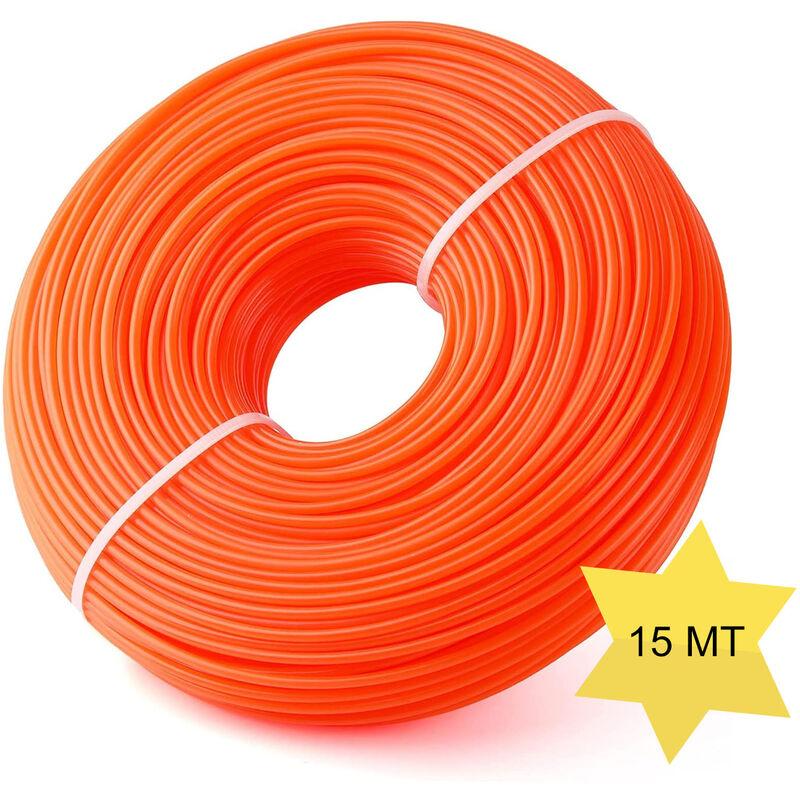 BES - Filo Nylon Ricambio Decespugliatore 2.4mmx15m Rotondo Trimmer Line TagliaErba 76