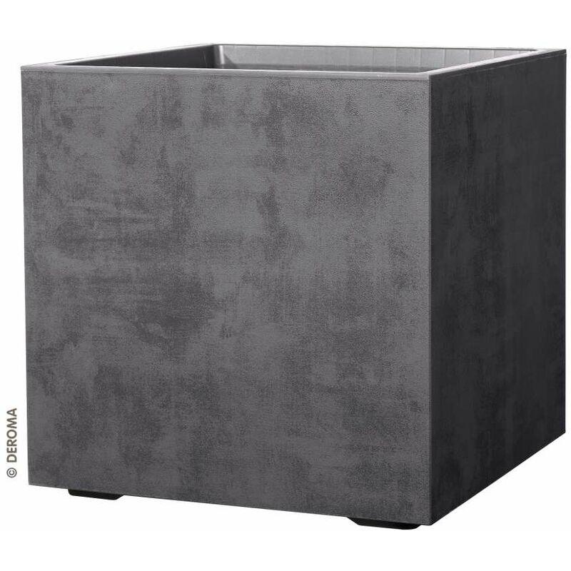 Fioriera da esterno Deroma millenium forma cubica in resina colore antracite, 25x25x25 cm