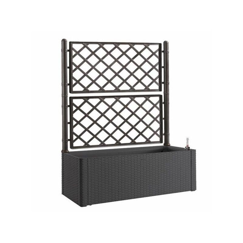Fioriera Rettangolare 100x43 Resina con Spalliera in Pvc da Esterno Balcone Vasi