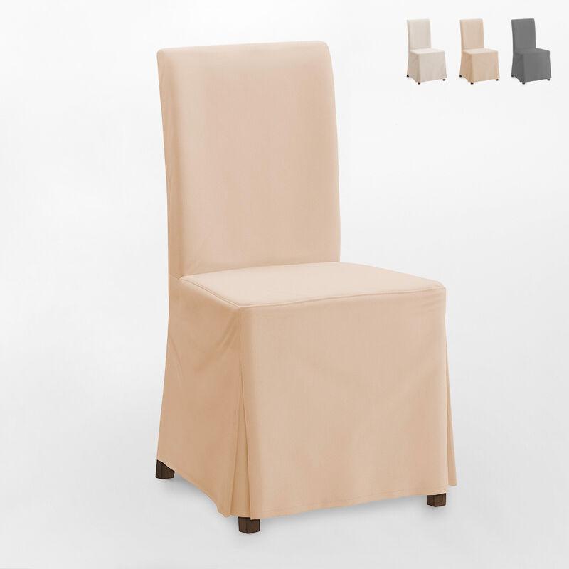 Fodera copertura per sedia Comfort lavabile lunga | Beige Fodera copertura per sedia Comfort lavabile lunga | Beige