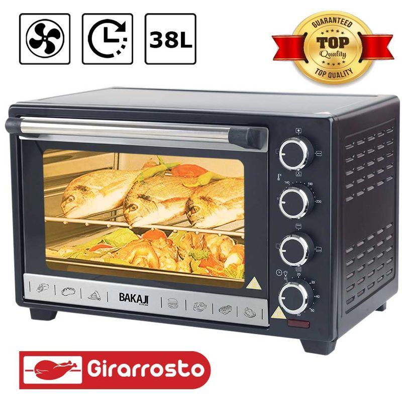 Forno Fornetto Elettrico Ventilato 38 litri 1600W Luce Interna Timer Girarrosto Forno Fornetto Elettrico Ventilato 38 litri 1600W Luce Interna Timer Girarrosto