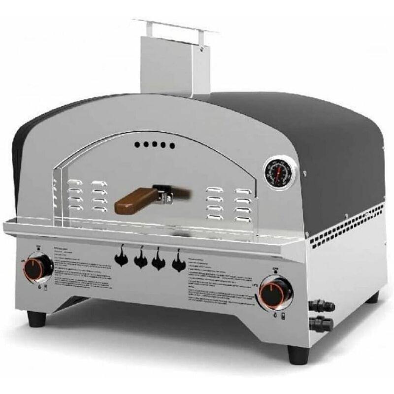 Forno per Pizza a Gas in Acciaio Inox Doppio Bruciatore Speedy500 Pietra 500 Gradi Forno da Esterno Portatile Forno per Pizza a Gas in Acciaio Inox Doppio Bruciatore Speedy500 Pietra 500 Gradi Forno da Esterno Portatile