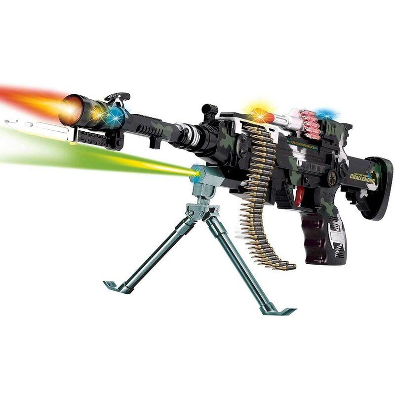 Fucile Pistola Giocattolo per Bambini con Luci Suoni Effetti Sonori + Tracolla