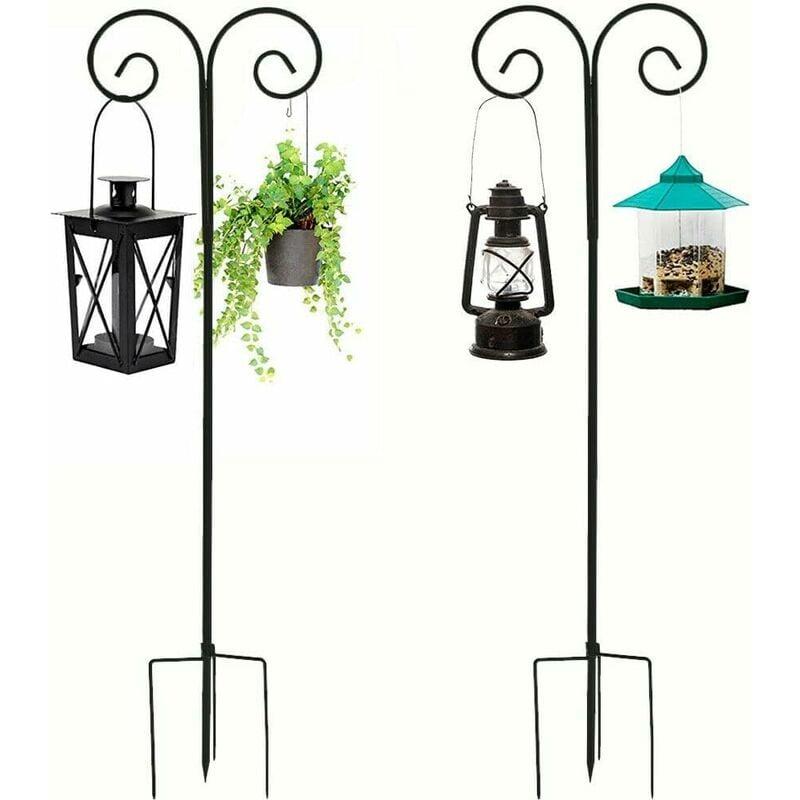 Unho - Ganci per pastore da giardino, Set di 2 ganci per luci solari esterno casetta uccellini entrambi lati appendere spirali anti zanzare lanterne Unho - Ganci per pastore da giardino, Set di 2 ganci per luci solari esterno casetta uccellini entrambi lati appendere spirali anti zanzare lanterne