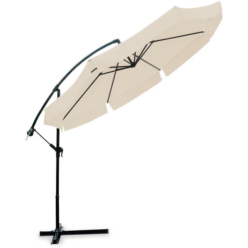Ombrellone Decentrato Ø 300 Cm Struttura In Acciaio Da Giardino Esterno Écru - RANIERI