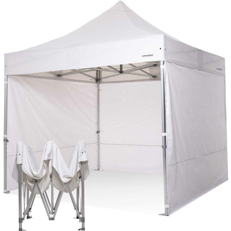 Gazebo 3x3 ultraresistente pieghevole in alluminio con laterali. - BIANCO - RAY BOT