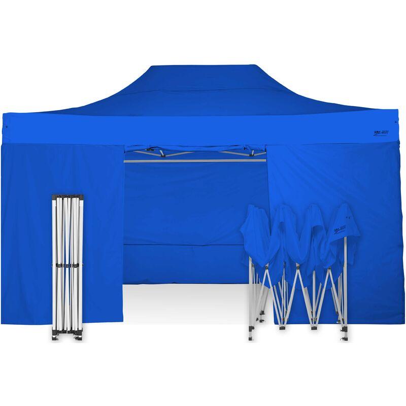 Gazebo automatico rapido 3x4,5 in acciaio gambo 40mm con laterali pieghevole - grigio - grigio
