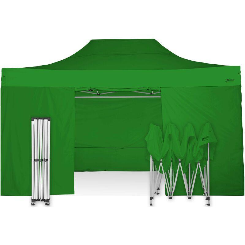 Gazebo automatico rapido 3x4,5 in acciaio gambo 40mm con laterali pieghevole - ecru - ecru