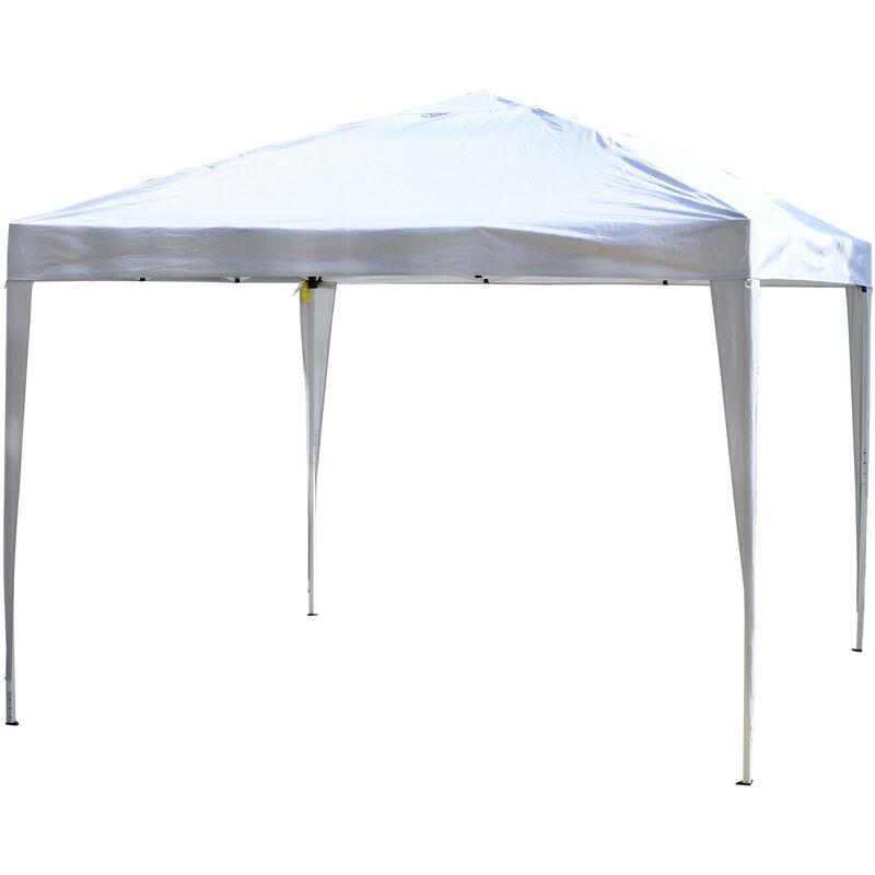 Gazebo Da Giardino 3x3m In Acciaio Pieghevole Tessuto Oxford Bianco - Miozzi