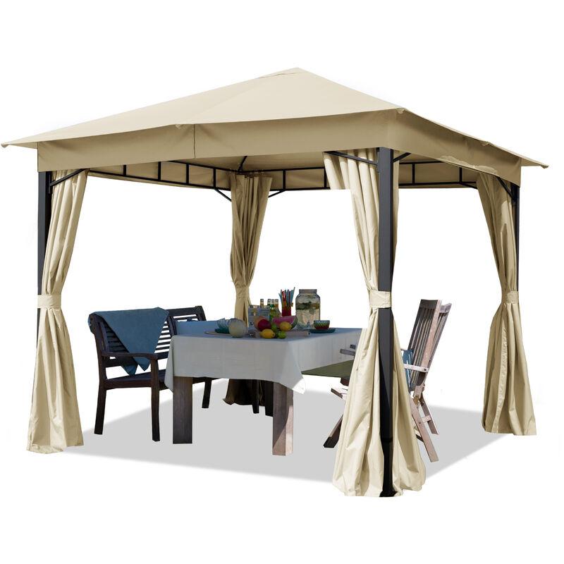 Tendapro.it - Gazebo da Giardino ca. 3x4 m con Telo Impermeabile da ca. 180g/m² crema