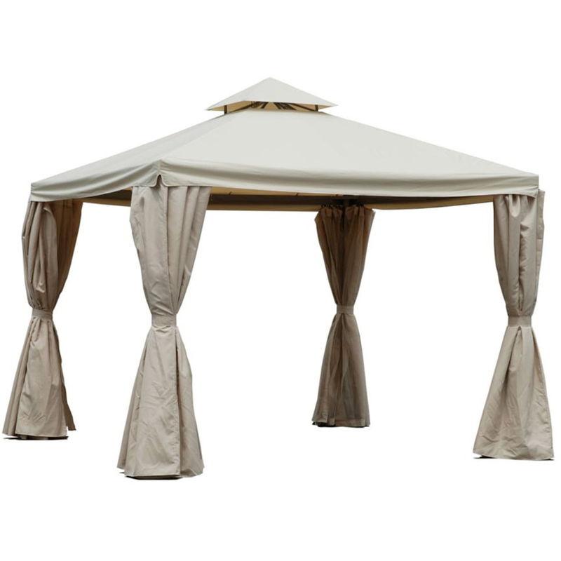 Gazebo Da Giardino 3x3m In Alluminio Dallas Lujo Beige - Adami