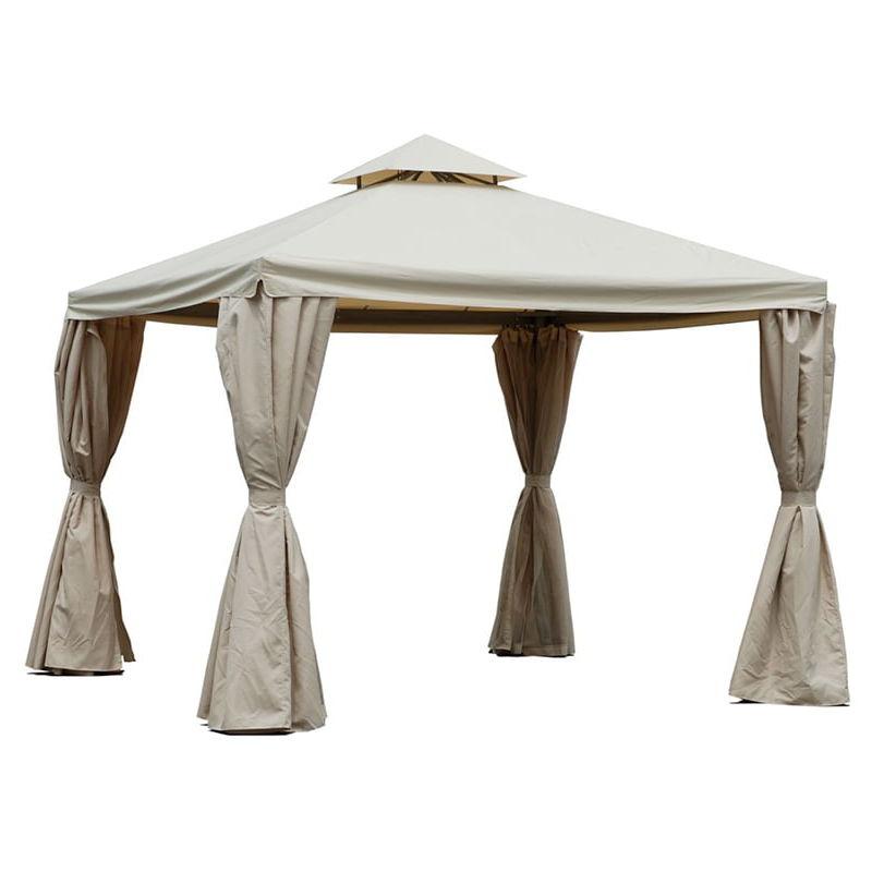 Gazebo Da Giardino 3x4m In Alluminio Dallas Lujo Beige - Adami