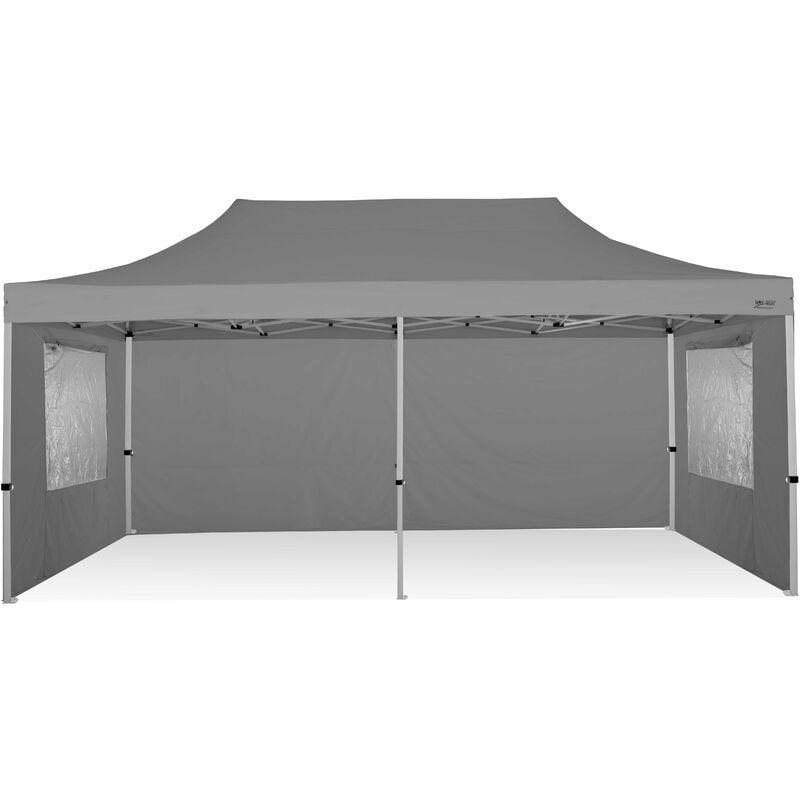Gazebo Pieghevole 3x6 Ray Bot con laterali finestrati - grigio - grigio
