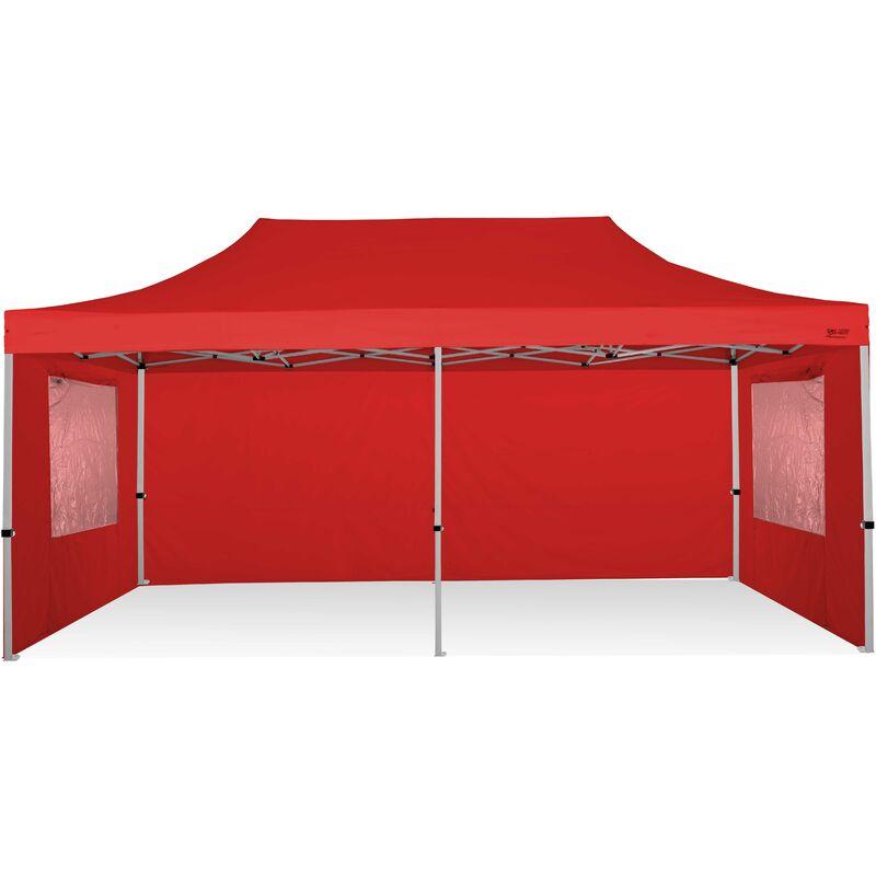 Gazebo Pieghevole 3x6 Ray Bot con laterali finestrati - rosso - rosso