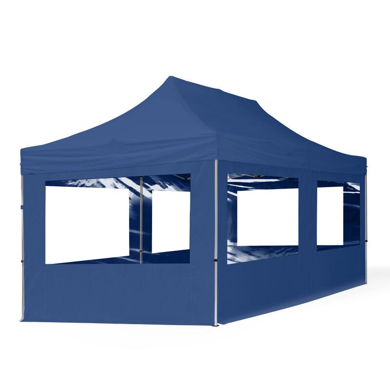Tendapro.it - Gazebo Pieghevole Giardino 3x6m - 4 laterali marino Alluminio Telo Poliestere 100% Impermeabile Padiglione Mercati Sagre