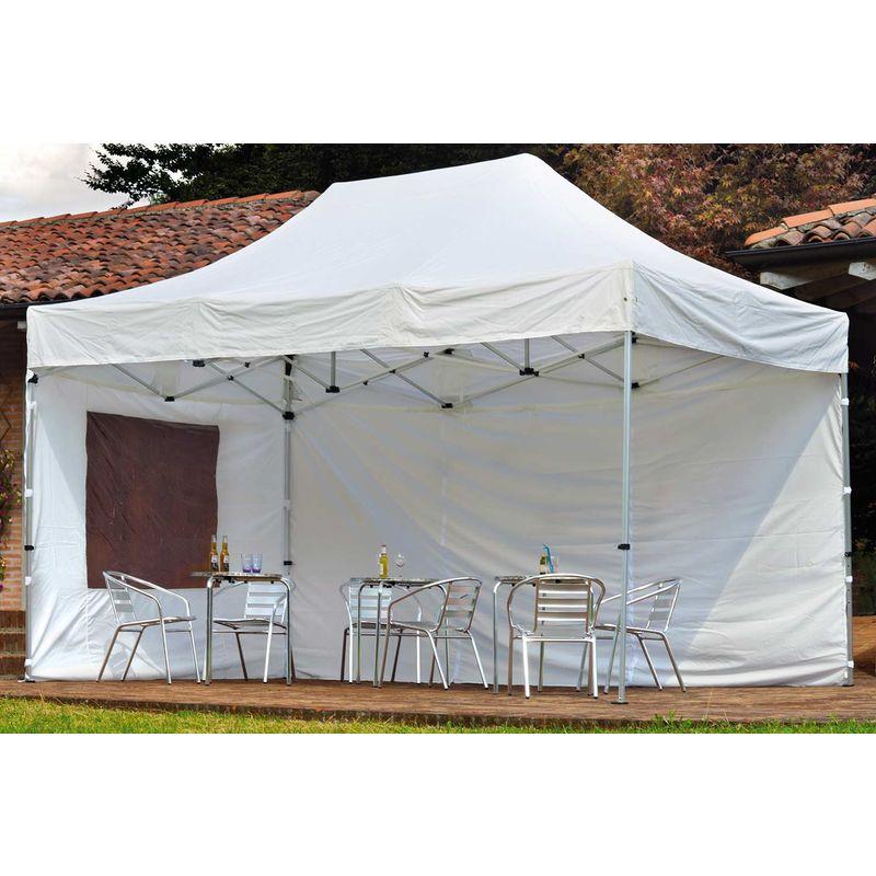 Gazebo Pieghevole Da Giardino In Alluminio 3x4,5m Flexible Bianco - Vorghini