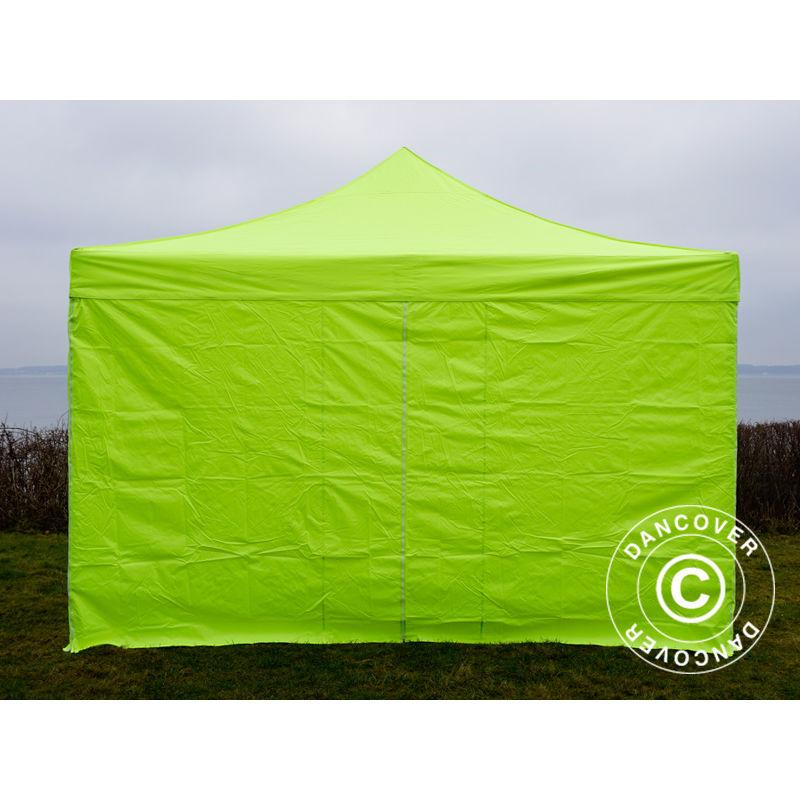 Gazebo pieghevole Gazebo rapido FleXtents PRO 4x4m Giallo Fluo/verde, inclusi 4 fianchi - DANCOVER