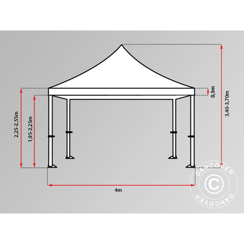 Dancover - Gazebo pieghevole Gazebo rapido FleXtents PRO 4x4m Rigato