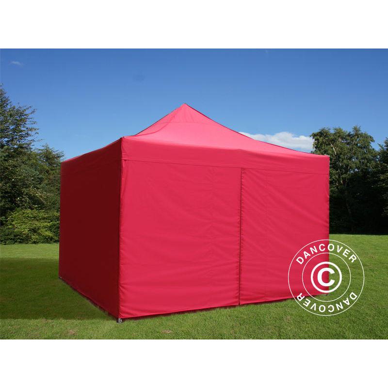 Gazebo pieghevole Gazebo rapido FleXtents PRO 4x4m Rosso, inclusi 4 fianchi - DANCOVER Gazebo pieghevole Gazebo rapido FleXtents PRO 4x4m Rosso, inclusi 4 fianchi - DANCOVER