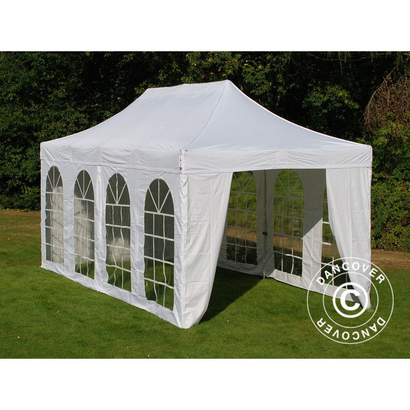 Gazebo pieghevole Gazebo rapido FleXtents Steel 3x6m Bianco, inclusi 4 fianchi - DANCOVER