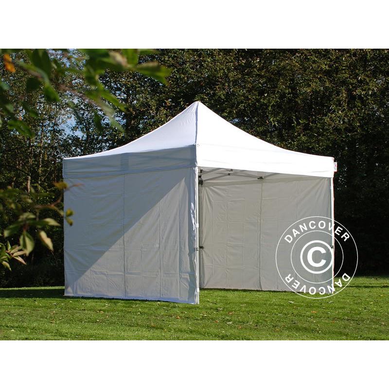 Dancover - Gazebo pieghevole Gazebo rapido FleXtents Steel 4x4m Bianco, inclusi 4 fianchi
