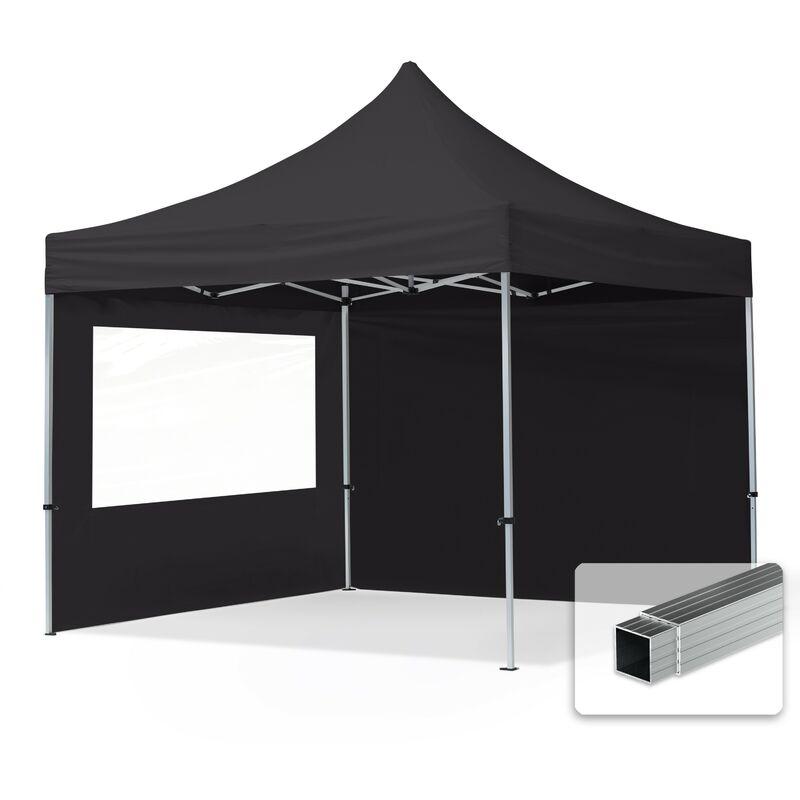 Gazebo Pieghevole Giardino 3x3m - 2 laterali Alluminio Telo PES300 100% Impermeabile Padiglione Mercati Sagre nero - TENDAPRO.IT Gazebo Pieghevole Giardino 3x3m - 2 laterali Alluminio Telo PES300 100% Impermeabile Padiglione Mercati Sagre nero - TENDAPRO.IT