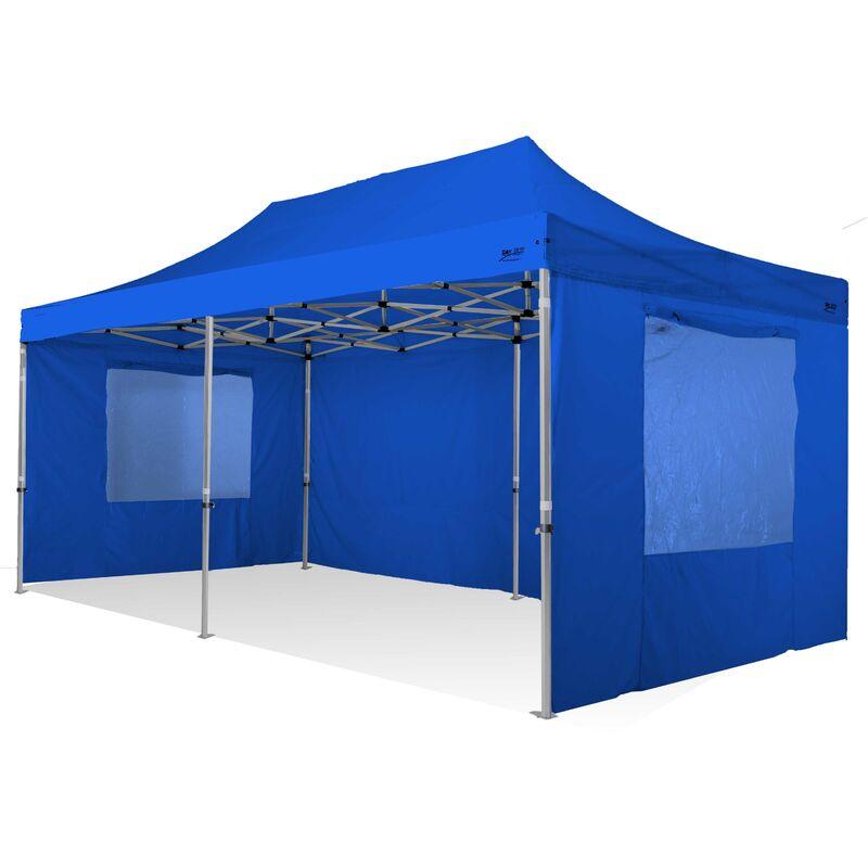 Gazebo rapido 3x6 in alluminio rinforzato con finestre laterali PVC 350g metro. GAZEBO PIEGHEVOLE - BLU - RAY BOT Gazebo rapido 3x6 in alluminio rinforzato con finestre laterali PVC 350g metro. GAZEBO PIEGHEVOLE - BLU - RAY BOT