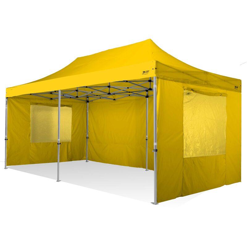 Gazebo rapido 3x6 in alluminio rinforzato con finestre laterali PVC 350g metro. GAZEBO PIEGHEVOLE - GIALLO - RAY BOT