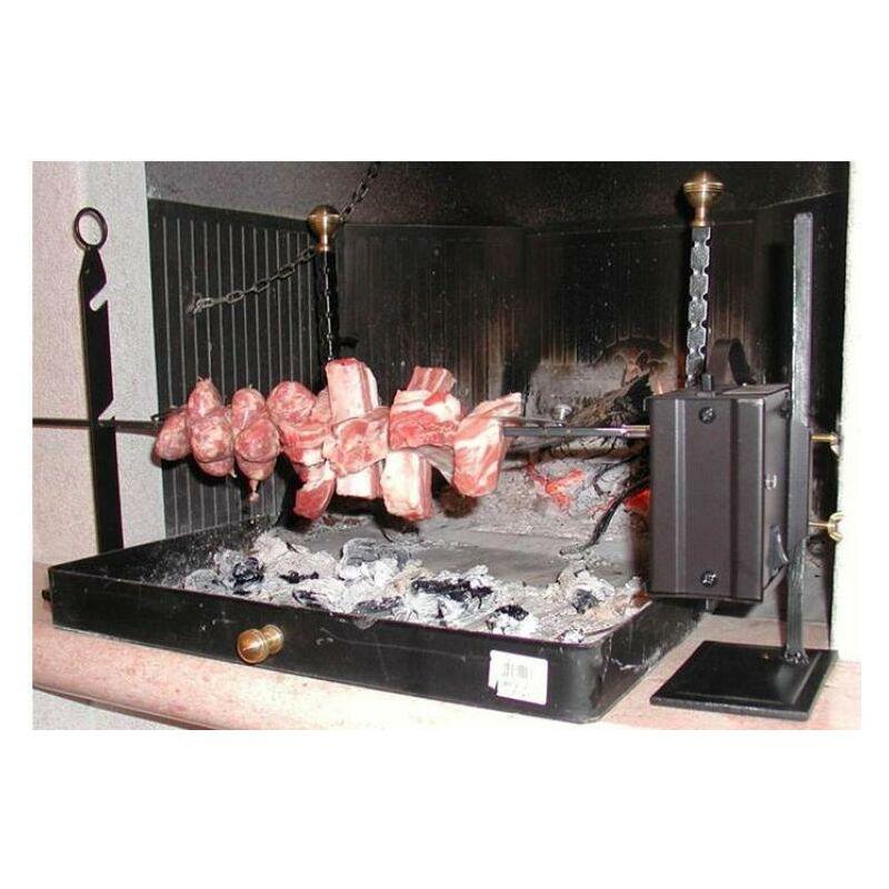 Girarrosto a batteria per caminetto 1 spiedo altezza regolabile Girarrosto a batteria per caminetto 1 spiedo altezza regolabile