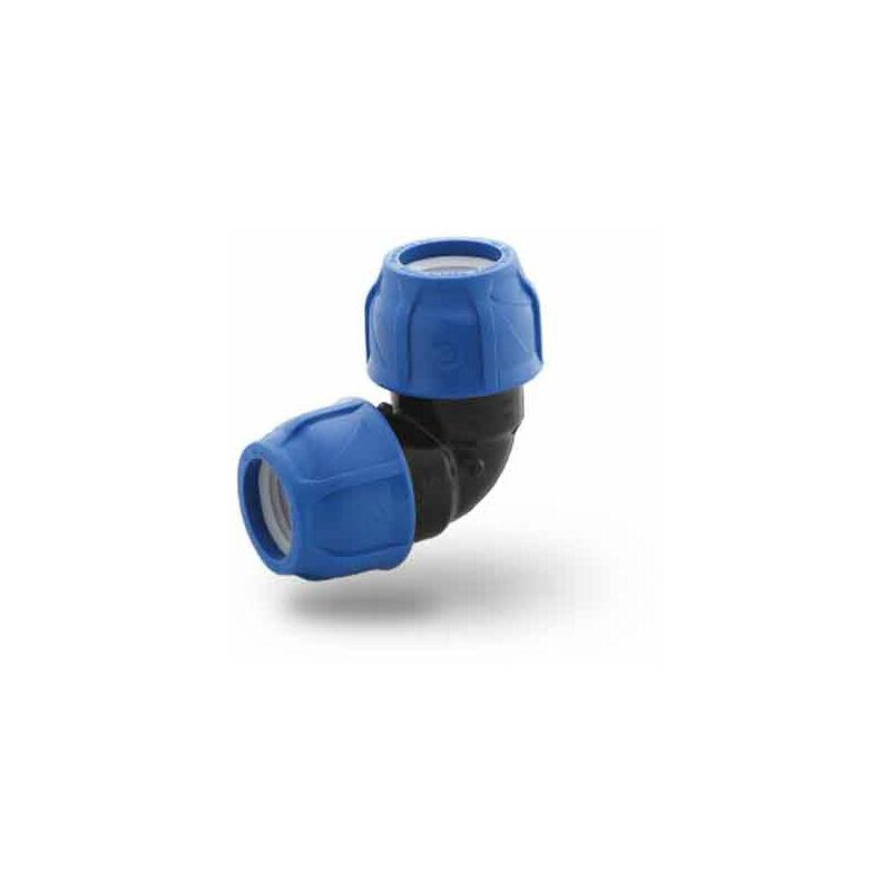 Gomito a compressione in polietilene pn 16 per irrigazione - 20 x 20 mm Gomito a compressione in polietilene pn 16 per irrigazione - 20 x 20 mm