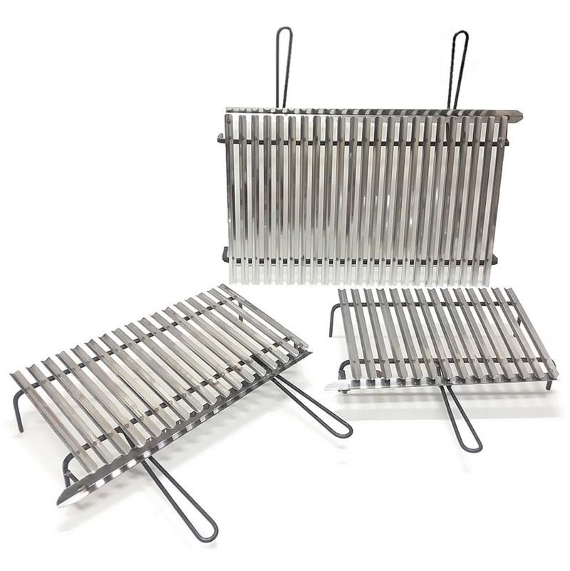 Graticola in acciaio, griglia inox per barbecue con recupero oli + omaggio misure: cm 100x50