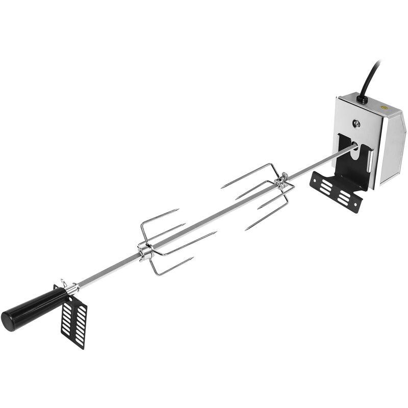 Barbecue elettrici Set di spiedo per carne bbq in acciaio inox 107cm Morsetto per carne bbq con motore incl. aghi per carne, 220V - 240V Hengmei