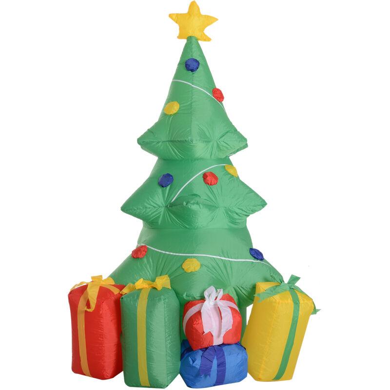 Albero di Natale Gonfiabile LED Verde, 65x75x150cm - Homcom
