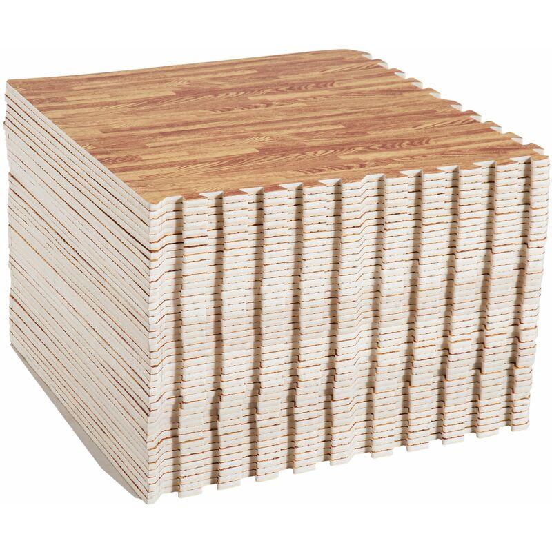 Tappeto Puzzle in EVA Effetto Legno Scuro 42 Pezzi 61.5x61.5cm - Homcom Tappeto Puzzle in EVA Effetto Legno Scuro 42 Pezzi 61.5x61.5cm - Homcom