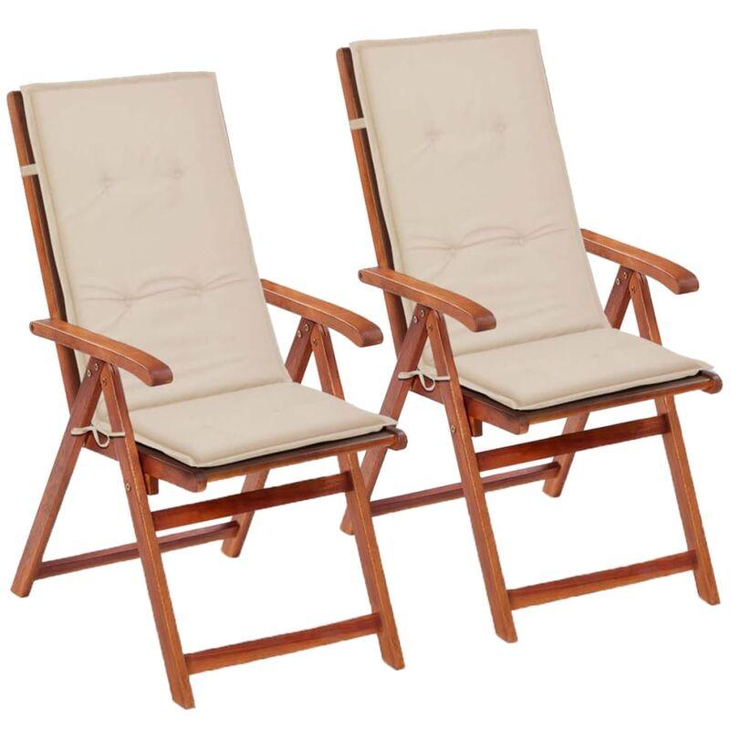 Hommoo 2 pz Cuscini per Sedie da Giardino Crema 120x50x3 cm VD25138 Hommoo 2 pz Cuscini per Sedie da Giardino Crema 120x50x3 cm VD25138