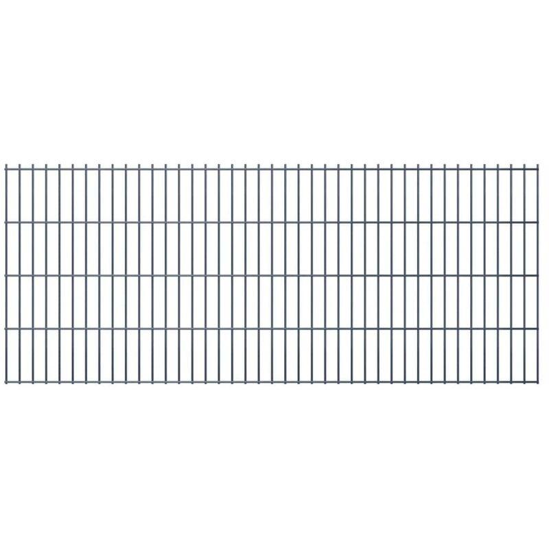 2D Pannello di Recinzione Giardino 2008x830 mm Grigio VD04021 - Hommoo