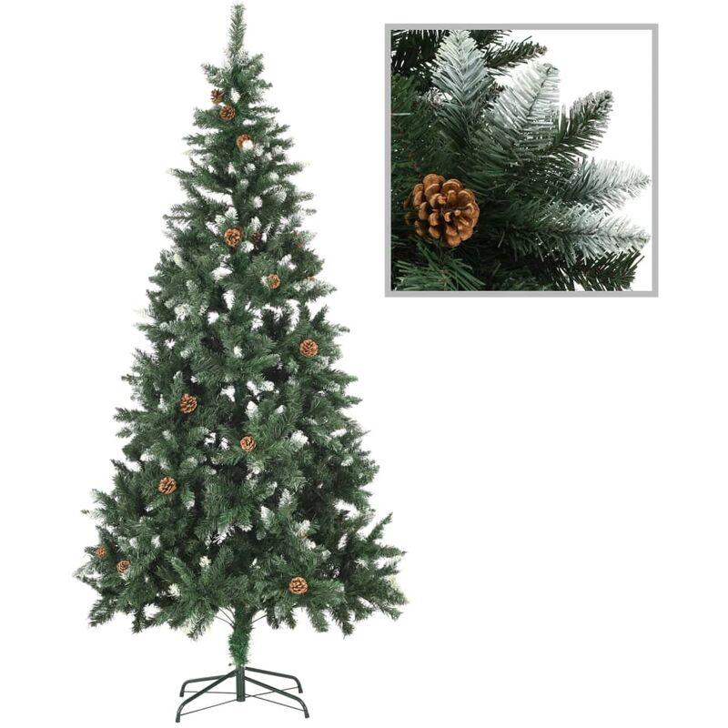 Albero di Natale Artificiale Pigne e Brillantini Bianc 210 cm VD22926 - Hommoo Albero di Natale Artificiale Pigne e Brillantini Bianc 210 cm VD22926 - Hommoo