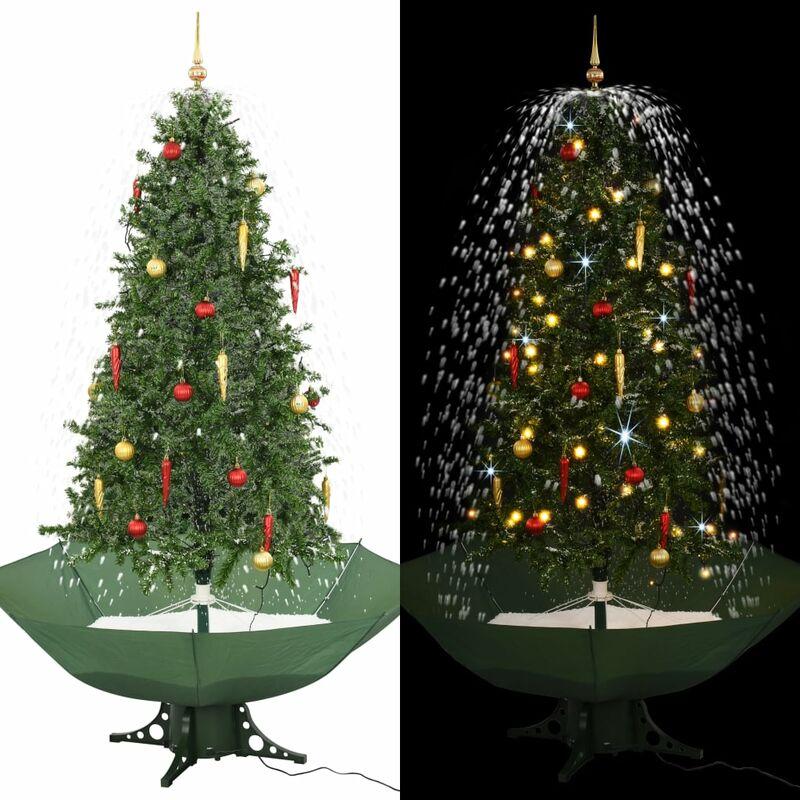 Albero di Natale con Neve e Base a Ombrellone Verde 190 cm VD22944 - Hommoo