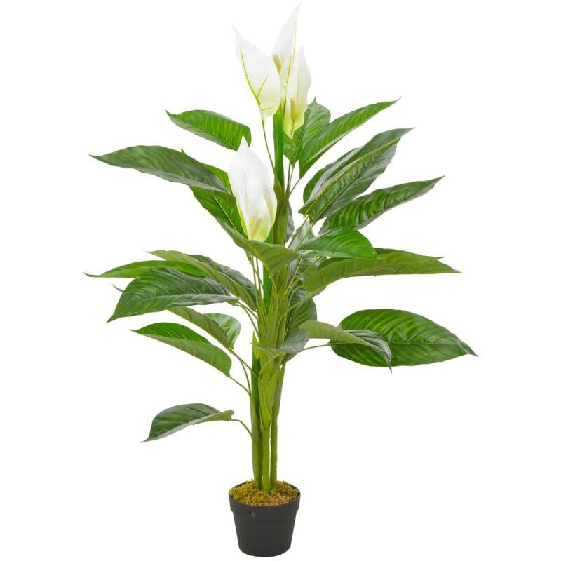 Anthurium Artificiale con Vaso Bianco 115 cm VD20687 - Hommoo Anthurium Artificiale con Vaso Bianco 115 cm VD20687 - Hommoo