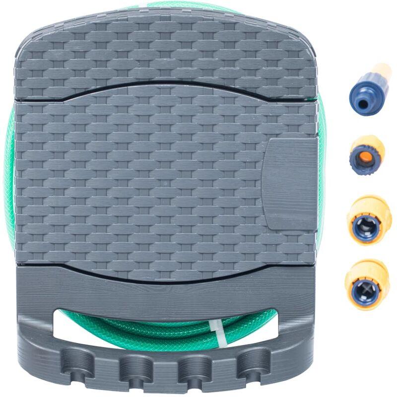 Avvolgitubo da Giardino a Parete con Tubo in Plastica Antracite VD27381 - Hommoo