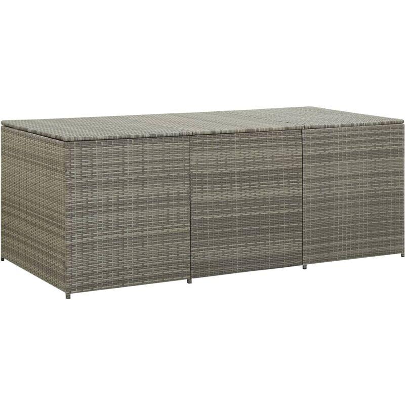 Baule da Giardino in Polyrattan 180x90x75 cm Grigio VD31123 - Hommoo